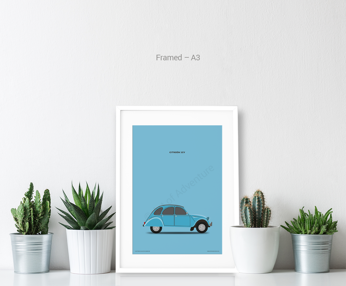 Citroën 2CV Portrait Blue - Art of Adventure