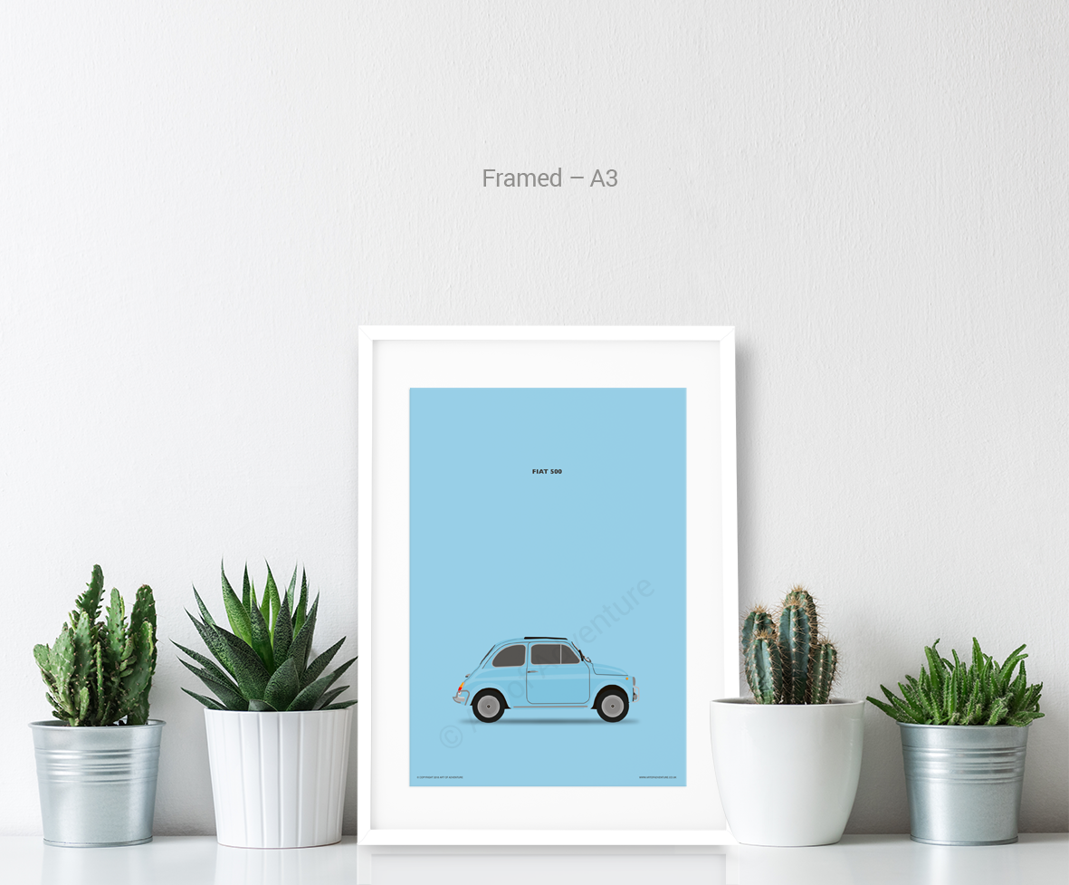 Fiat 500 Blue - Art of Adventure