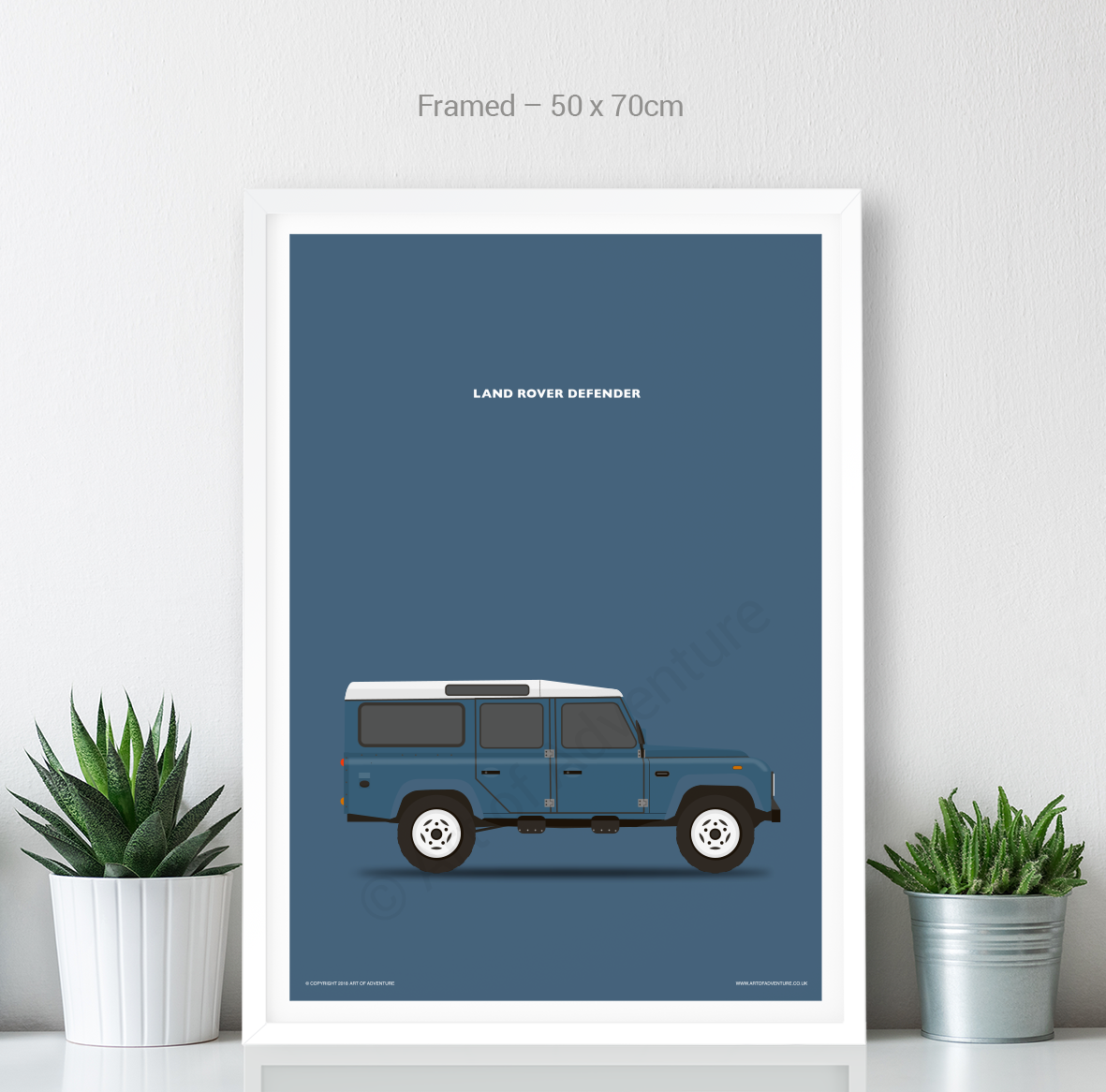 Land Rover Defender 110 Portrait Blue - Art of Adventure