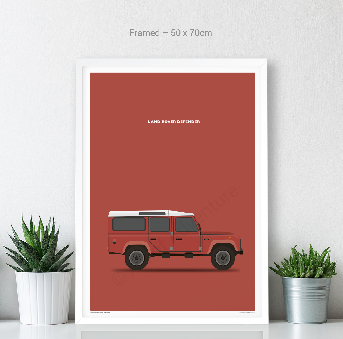 Land Rover Defender 110 Portrait Red - Art of Adventure
