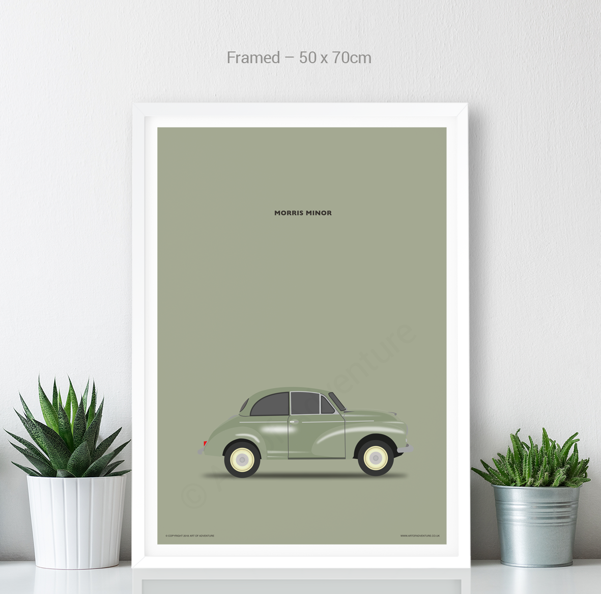 Morris Minor Portrait Green - Art of Adventure