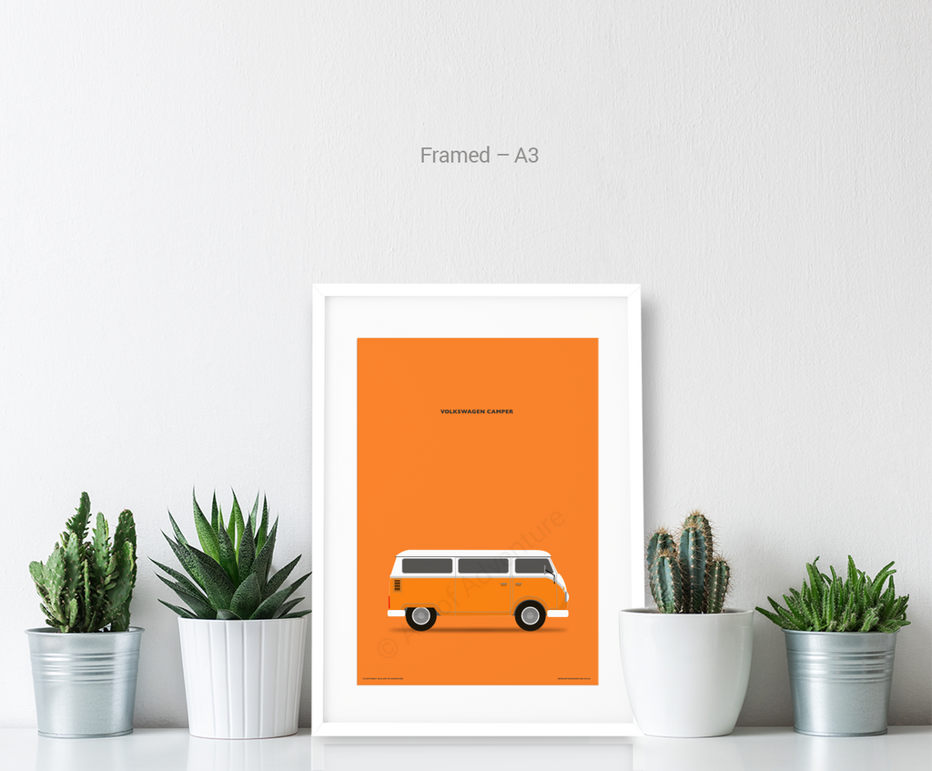 Volkswagen Campervan Portrait Orange - Art of Adventure