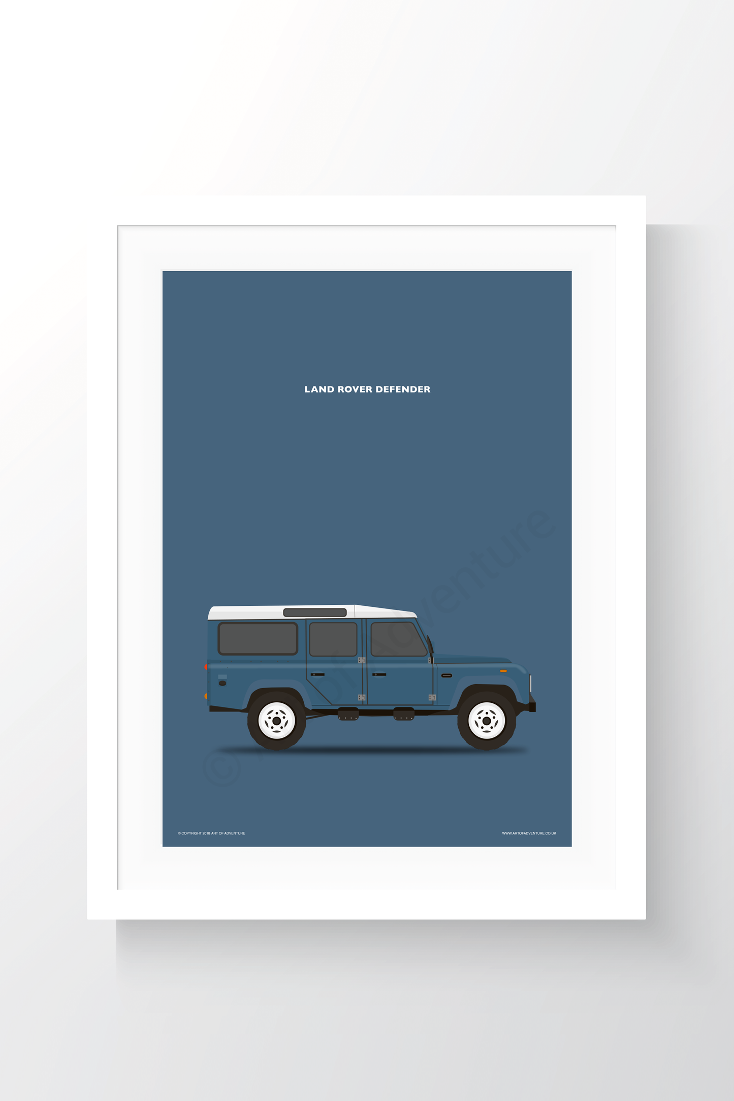 Land Rover Defender 110 Portrait Blue - Art of Adventure