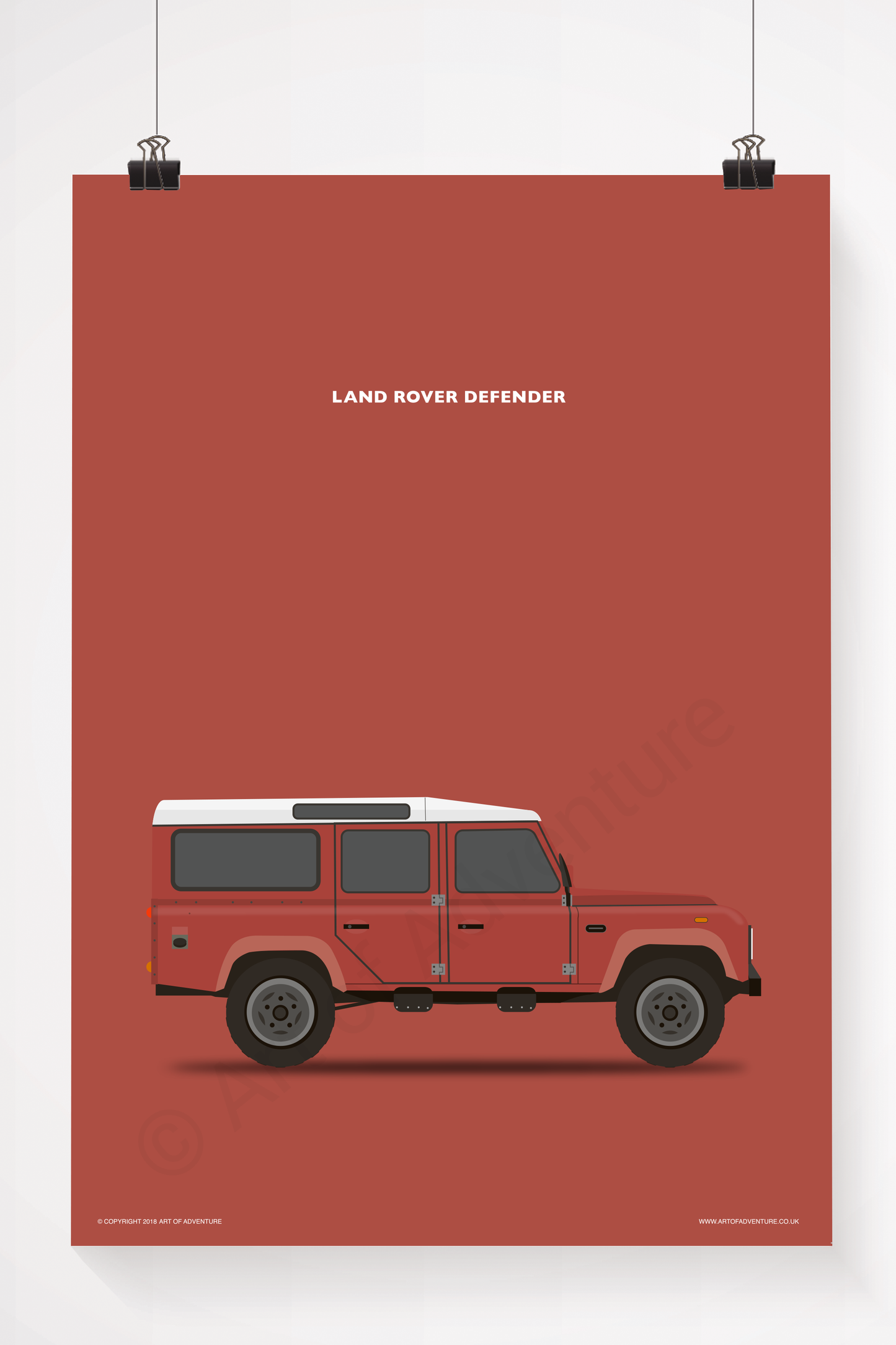 Land Rover Defender 110 Portrait Red - Art of Adventure