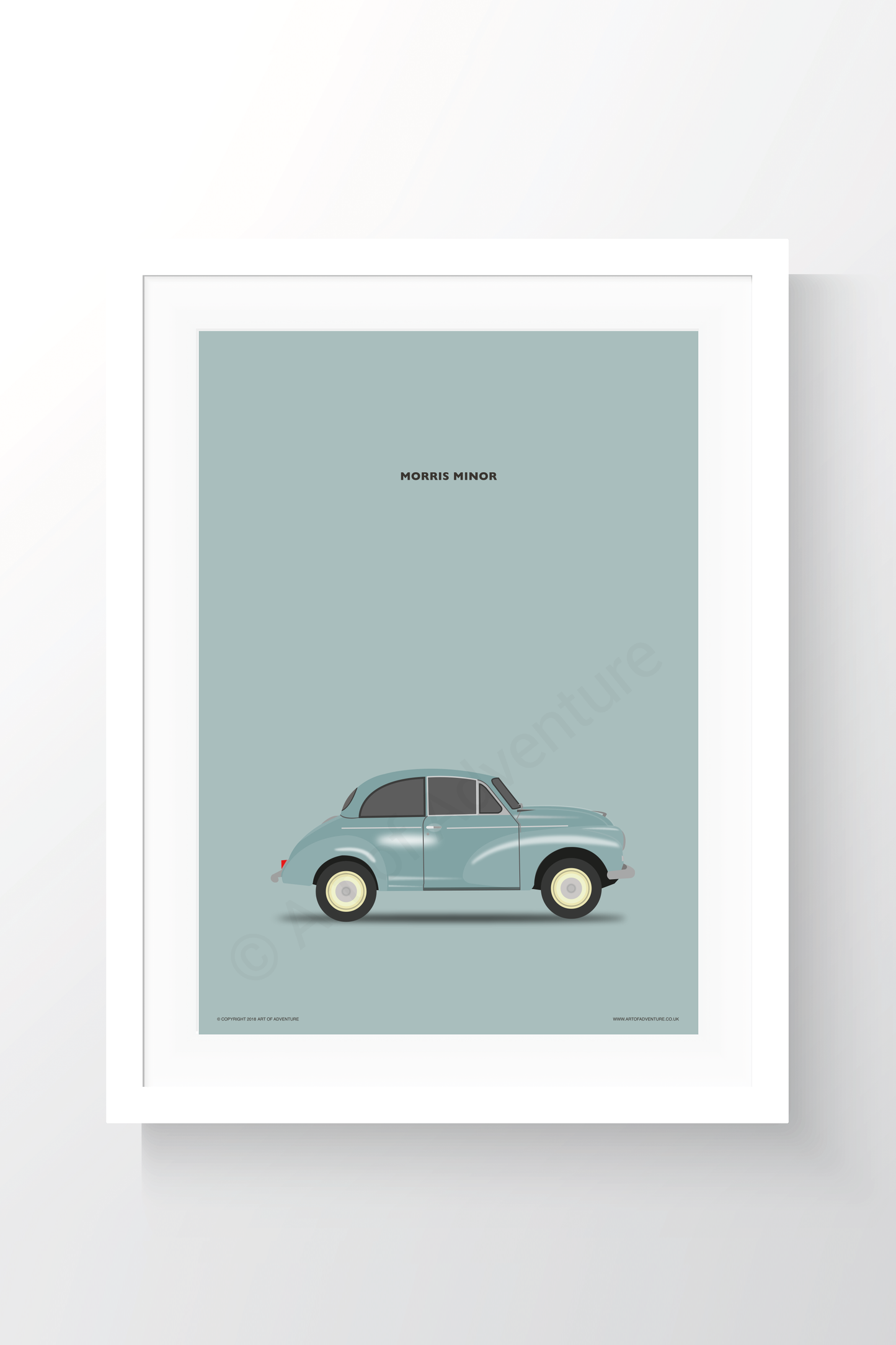 Morris Minor Portrait Blue - Art of Adventure