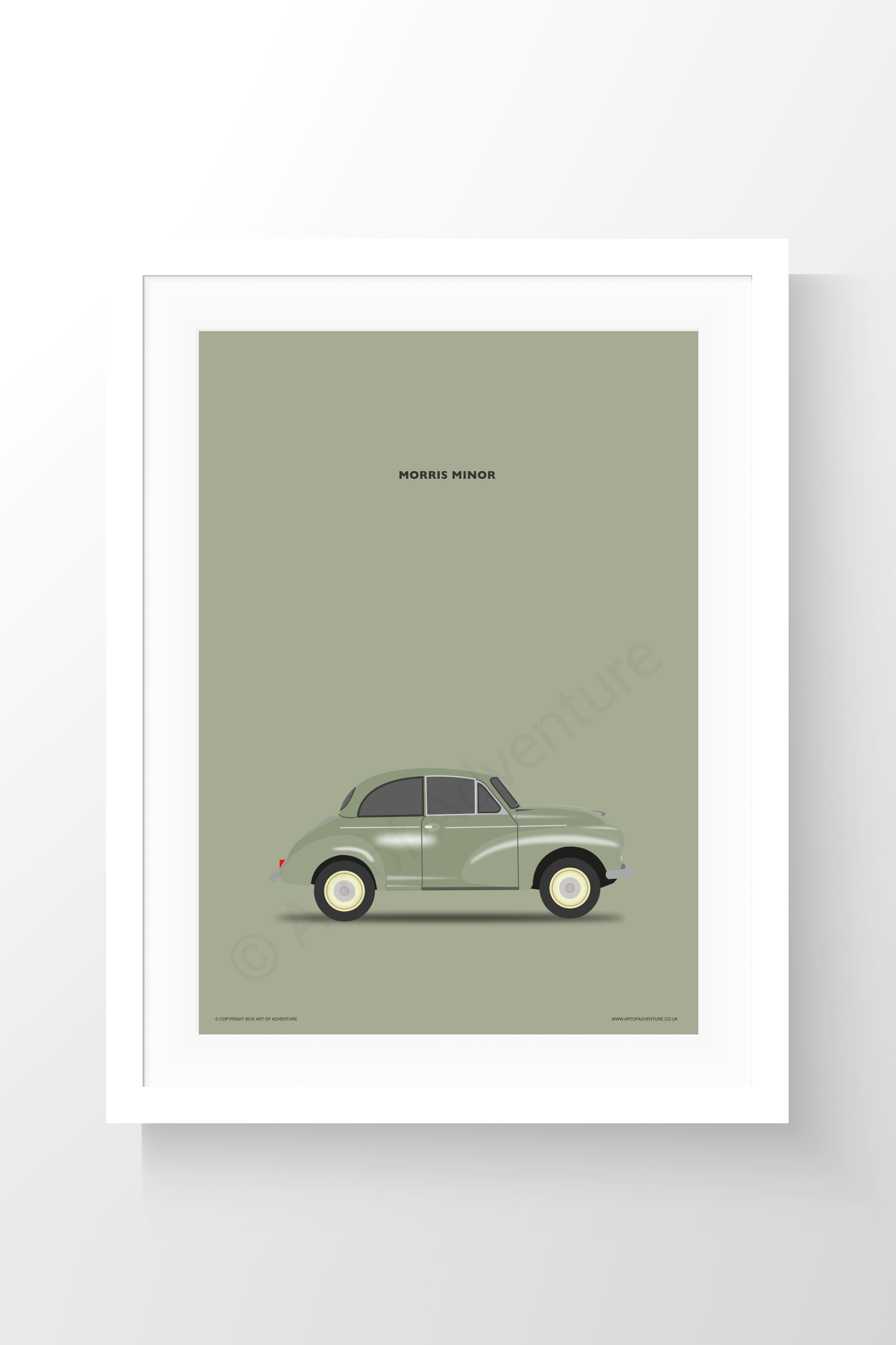 Morris Minor Portrait Green - Art of Adventure