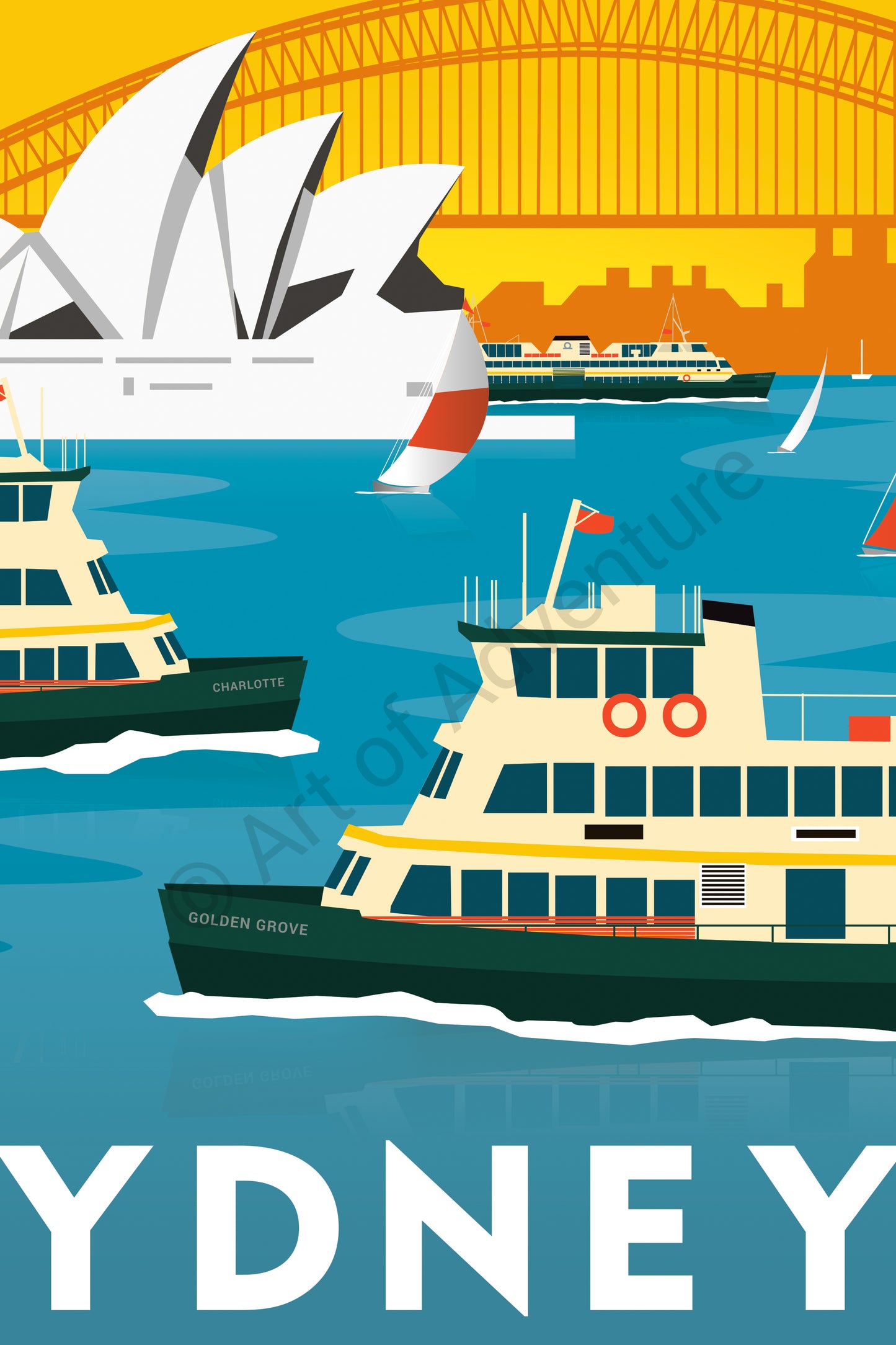 Harbour Ferries Sunset – Sydney
