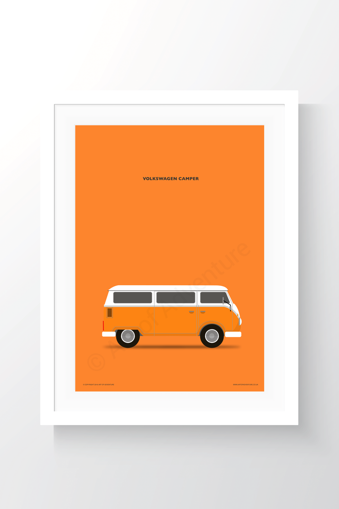 Volkswagen Campervan Portrait Orange - Art of Adventure