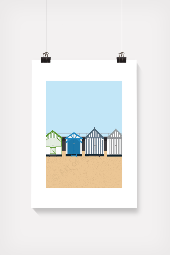 Beach Huts Mini Print– Thorpe Bay