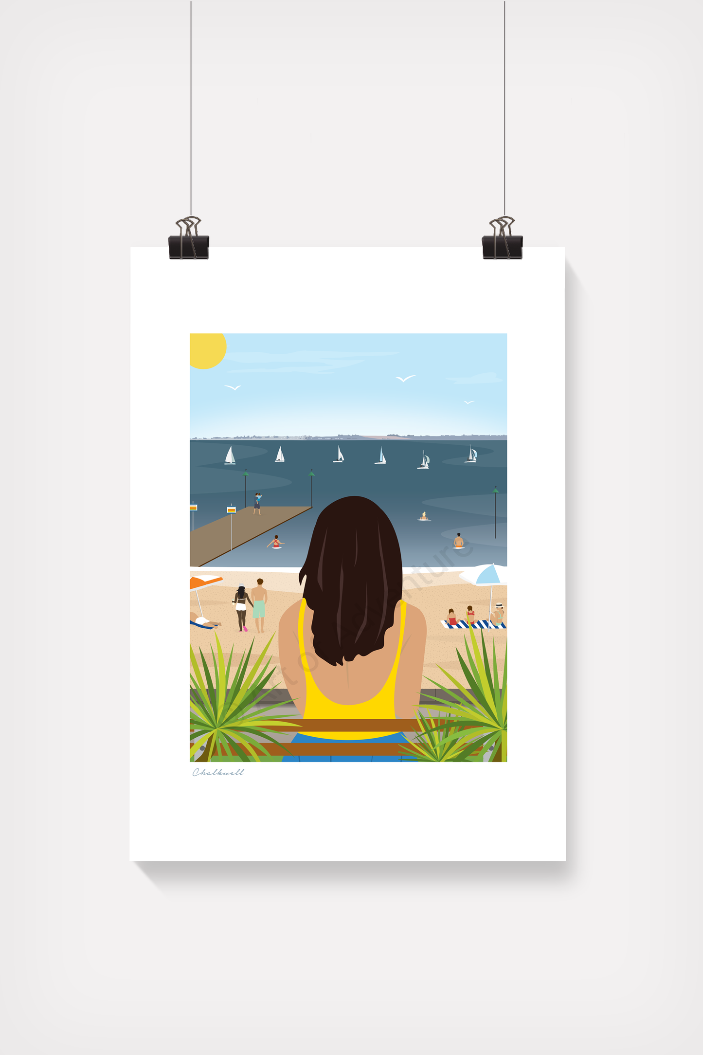 Swimmer Mini Print – Chalkwell