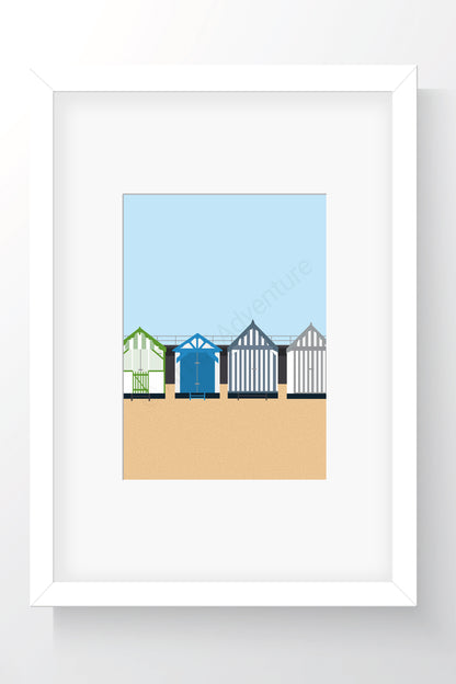 Beach Huts Mini Print– Thorpe Bay