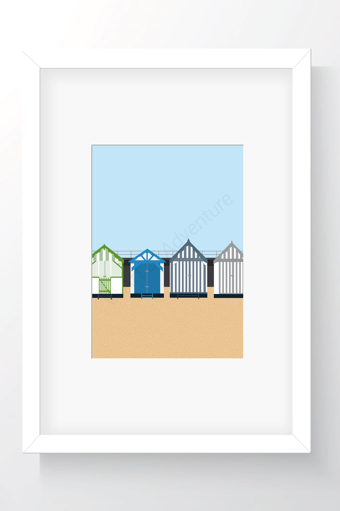 Beach Huts Mini Print– Thorpe Bay