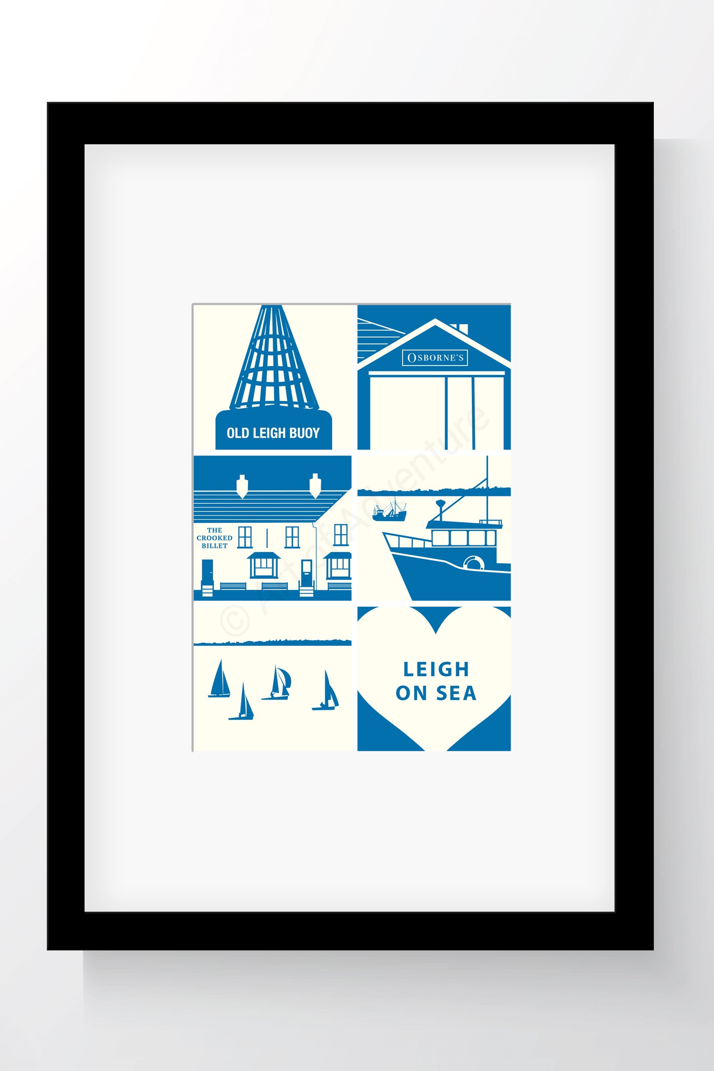 Silhouette Mini Print – Leigh-on-Sea(Version2)
