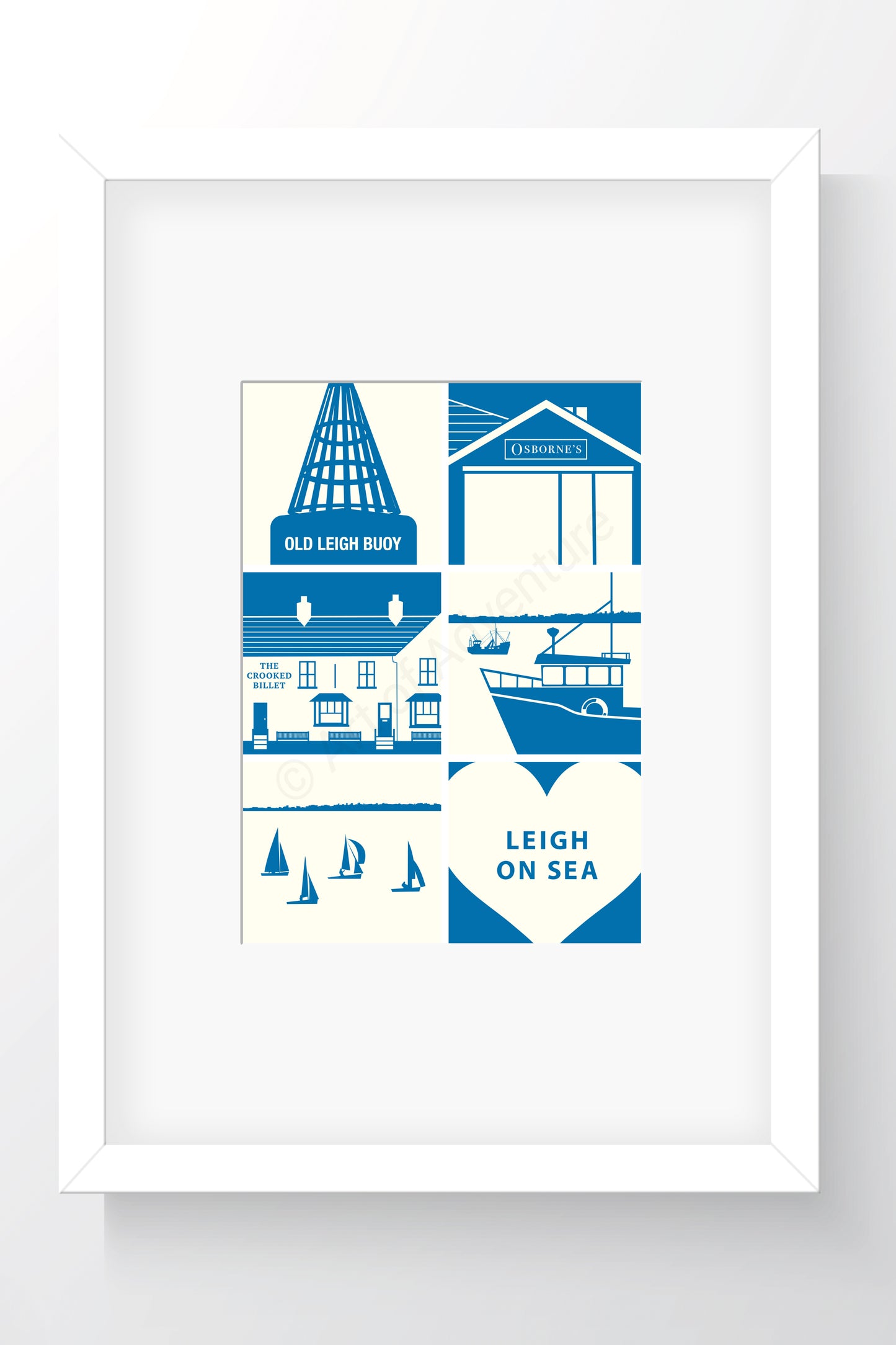 Silhouette Mini Print – Leigh-on-Sea(Version2)