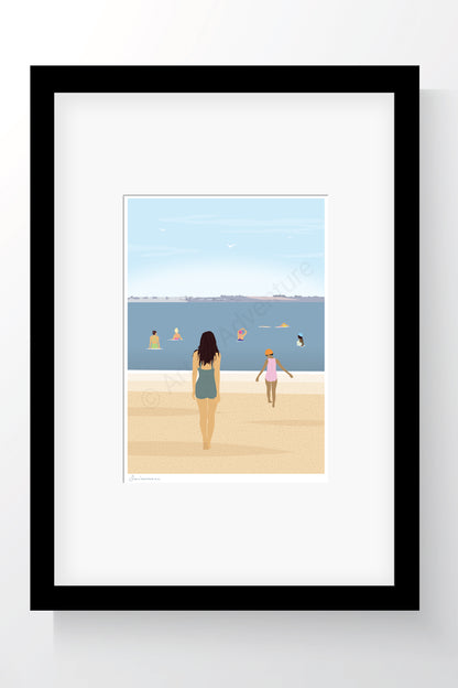 Swimmers Mini Print – Thames Estuary