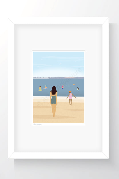 Swimmers Mini Print – Thames Estuary