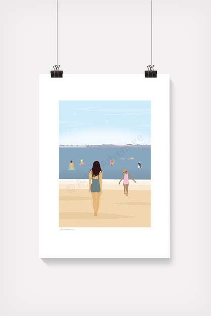 Swimmers Mini Print – Thames Estuary