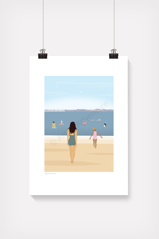Swimmers Mini Print – Thames Estuary