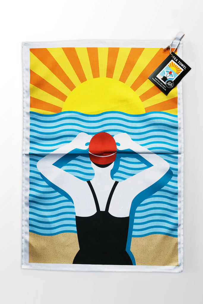 Swimmer Tea Towel