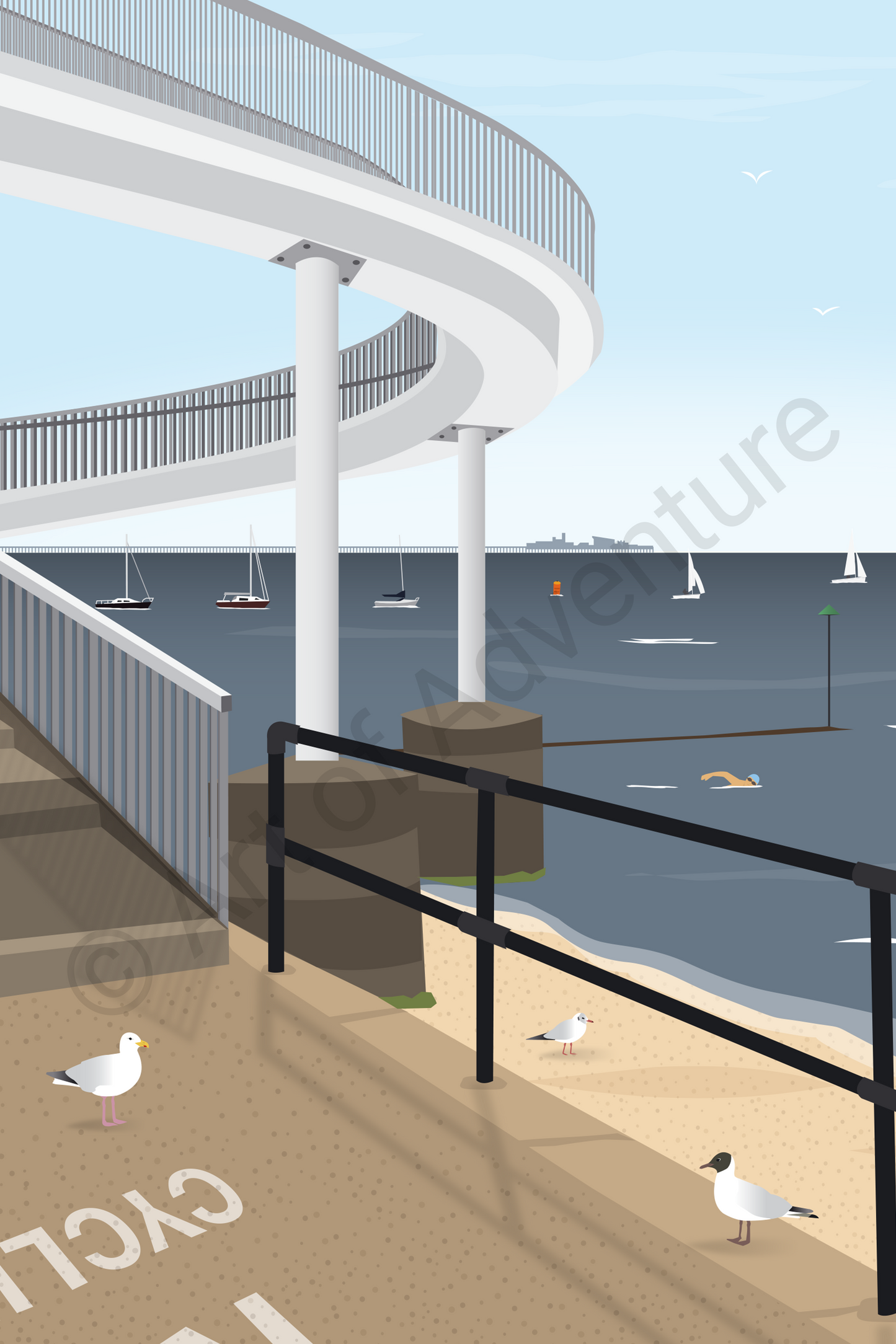 Gypsy Bridge Swim – Mini Print