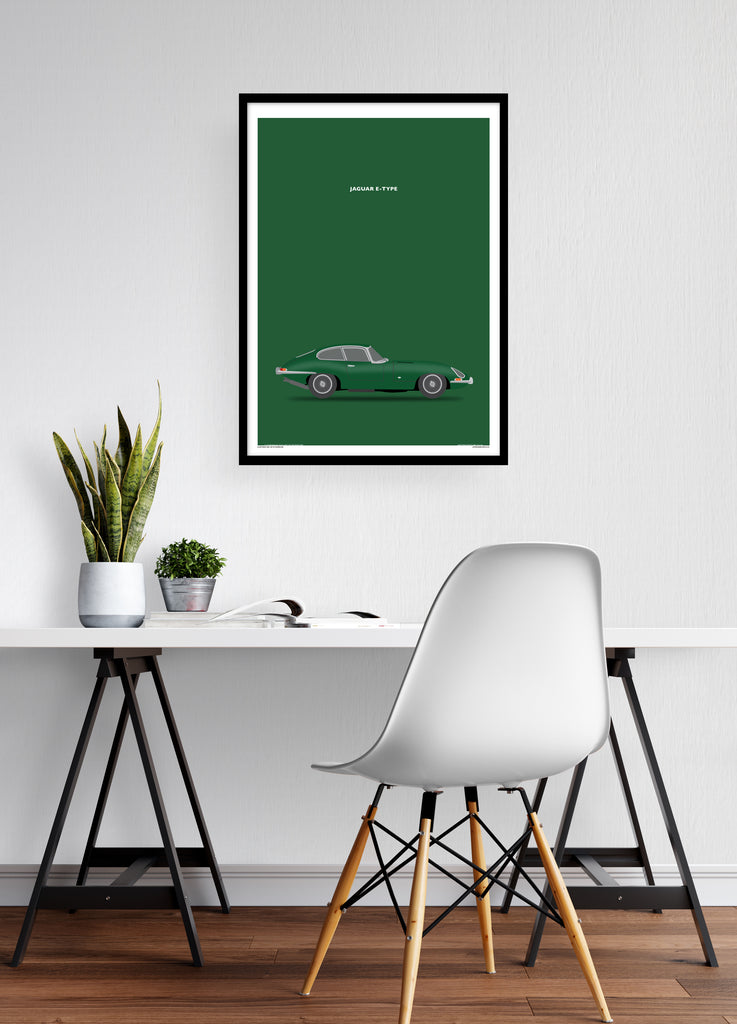 Jaguar E-Type Portrait British Racing Green