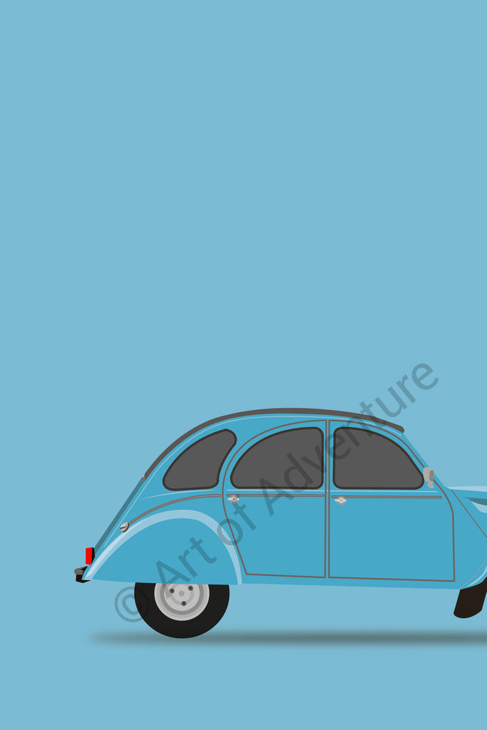 Citroën 2CV Portrait Blue