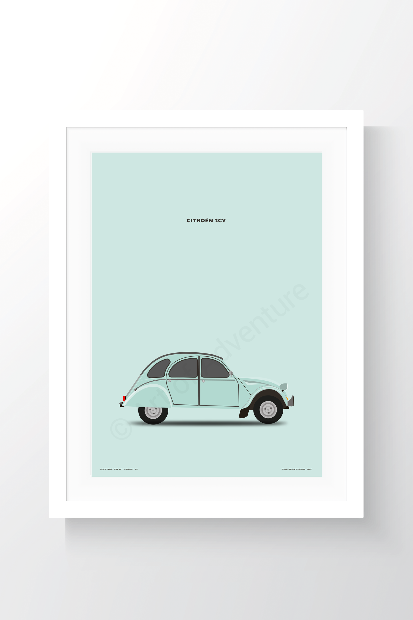 Citroën 2CV Portrait Teal - Art of Adventure