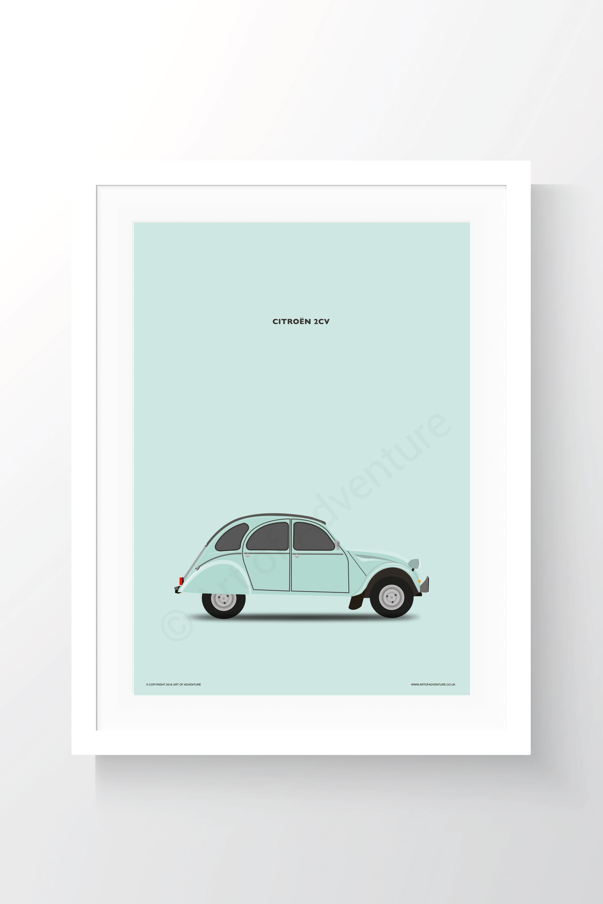 Citroën 2CV Portrait Teal - Art of Adventure