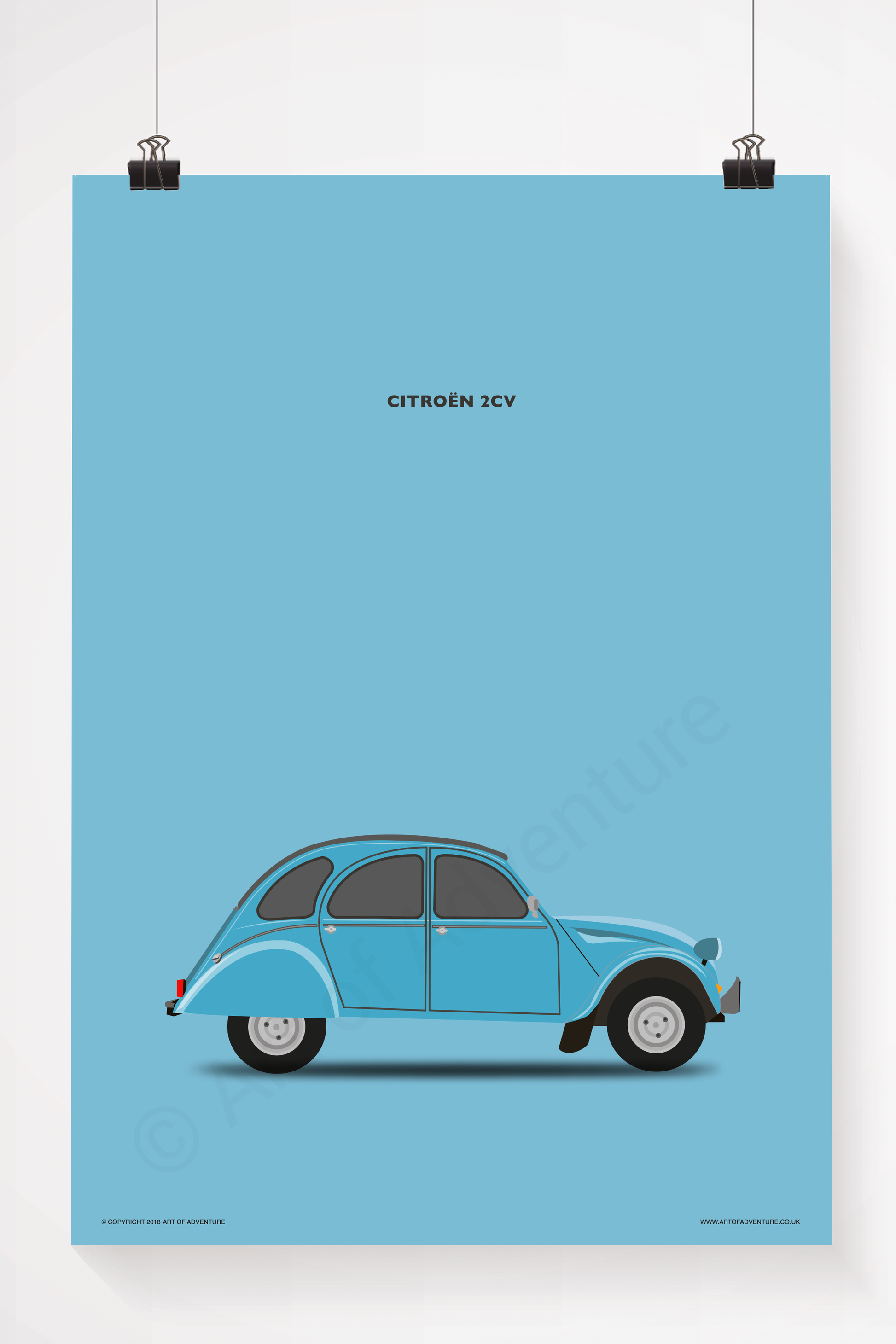 Citroën 2CV Portrait Blue - Art of Adventure