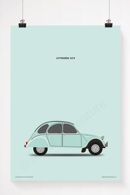 Citroën 2CV Portrait Teal - Art of Adventure
