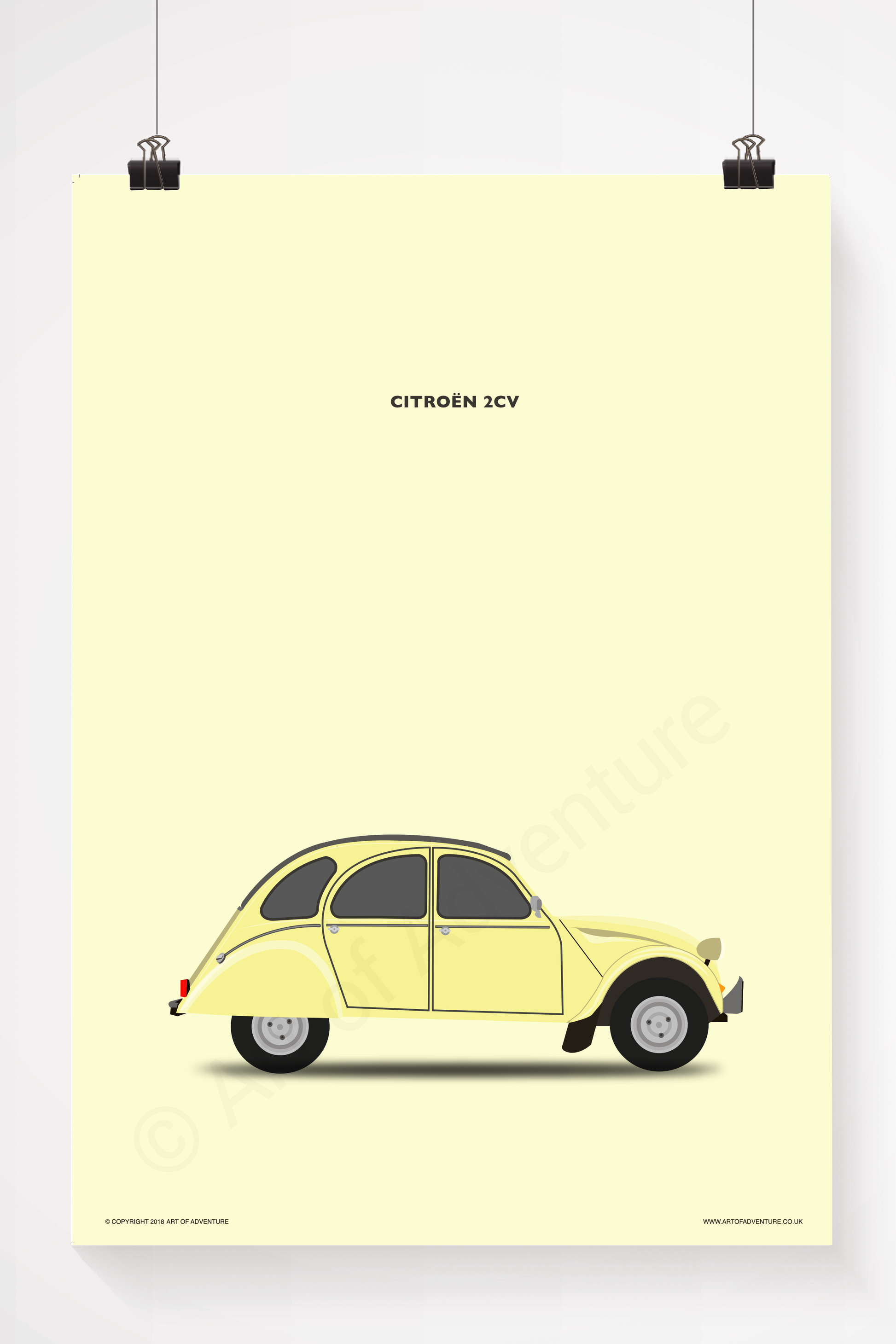 Citroën 2CV Portrait Yellow - Art of Adventure