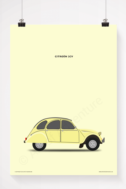 Citroën 2CV Portrait Yellow - Art of Adventure