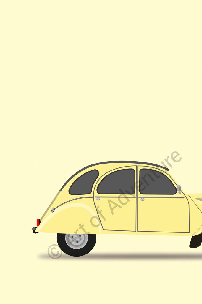 Citroën 2CV Portrait Yellow