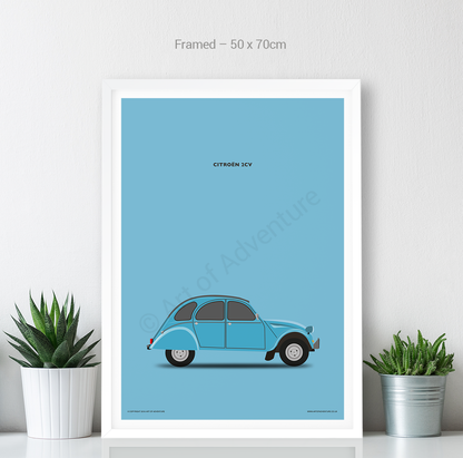 Citroën 2CV Portrait Blue - Art of Adventure