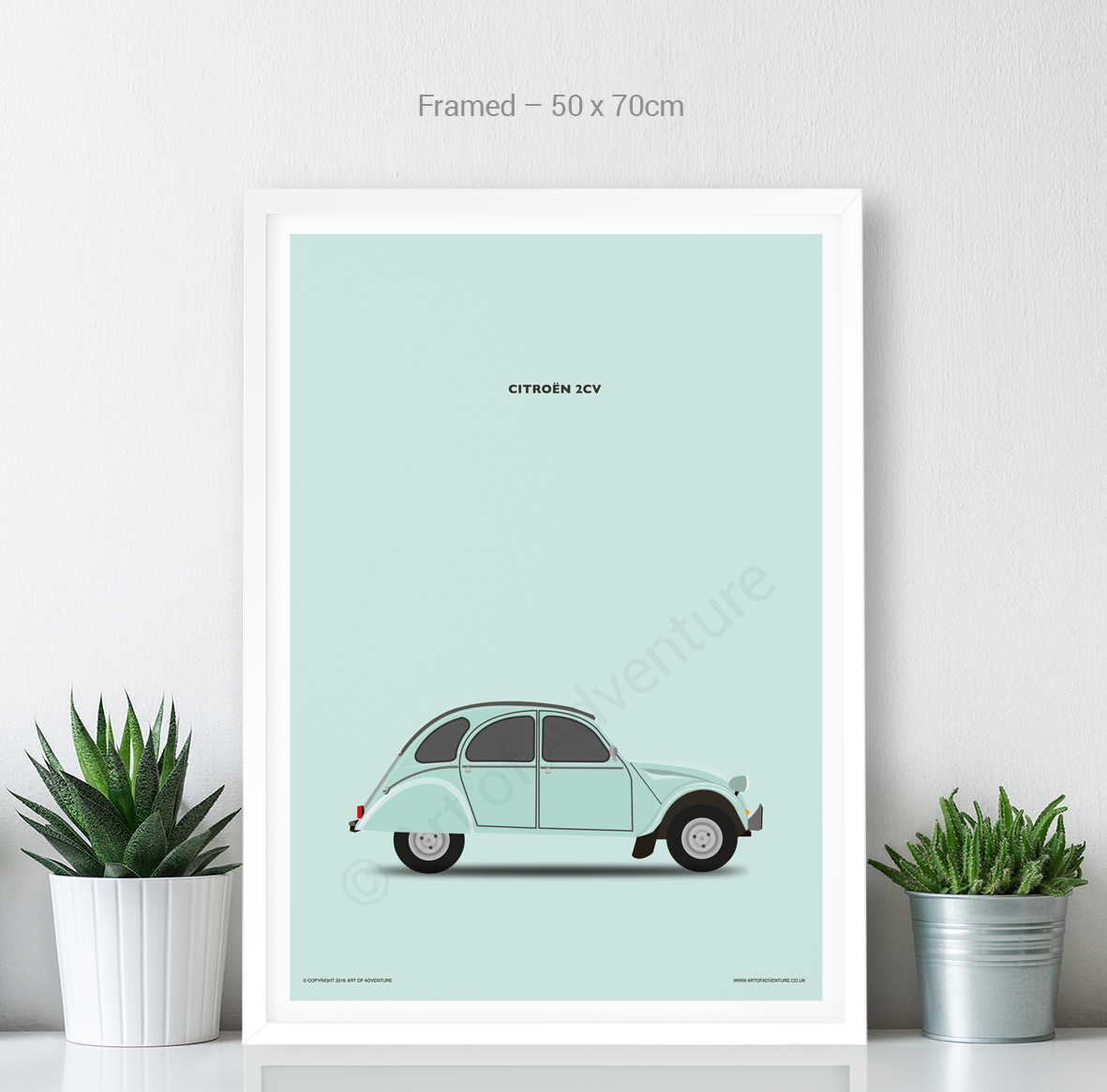Citroën 2CV Portrait Teal - Art of Adventure