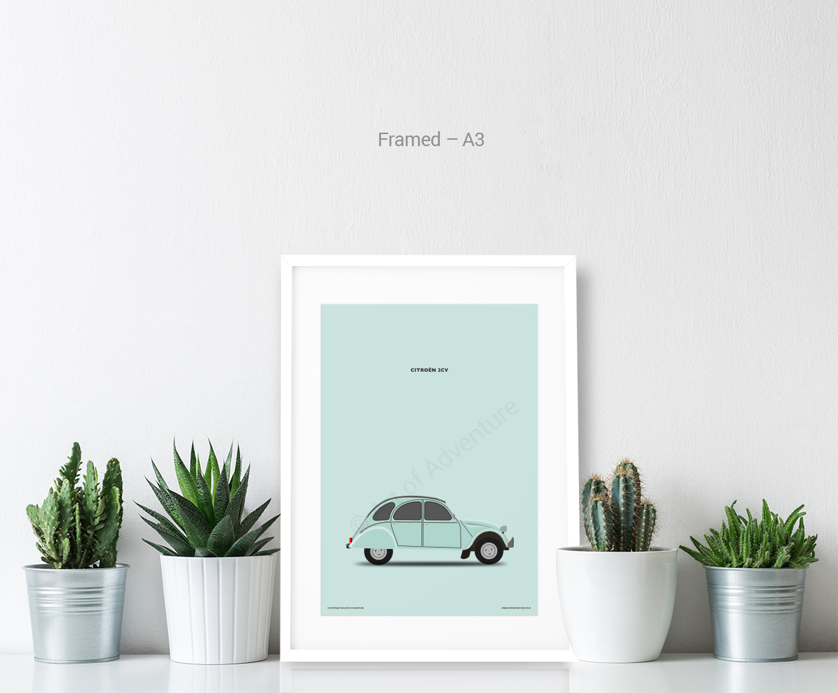 Citroën 2CV Portrait Teal - Art of Adventure