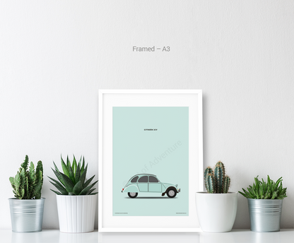 Citroën 2CV Portrait Teal - Art of Adventure