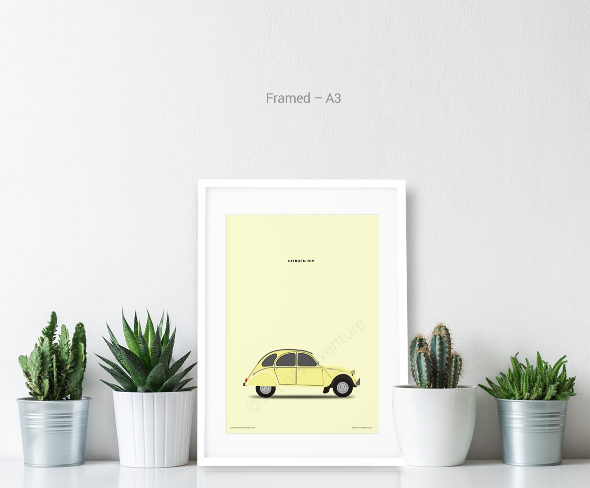 Citroën 2CV Portrait Yellow - Art of Adventure
