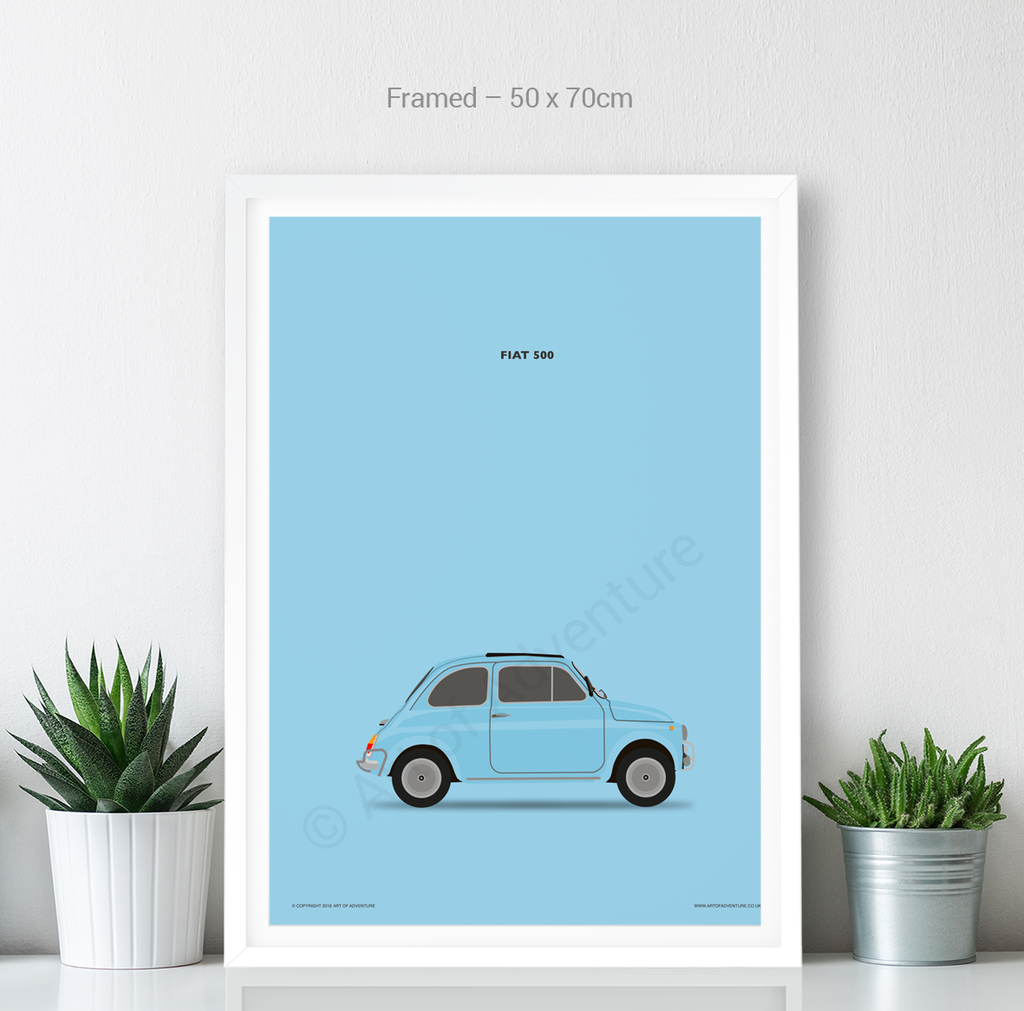 Fiat 500 Blue - Art of Adventure