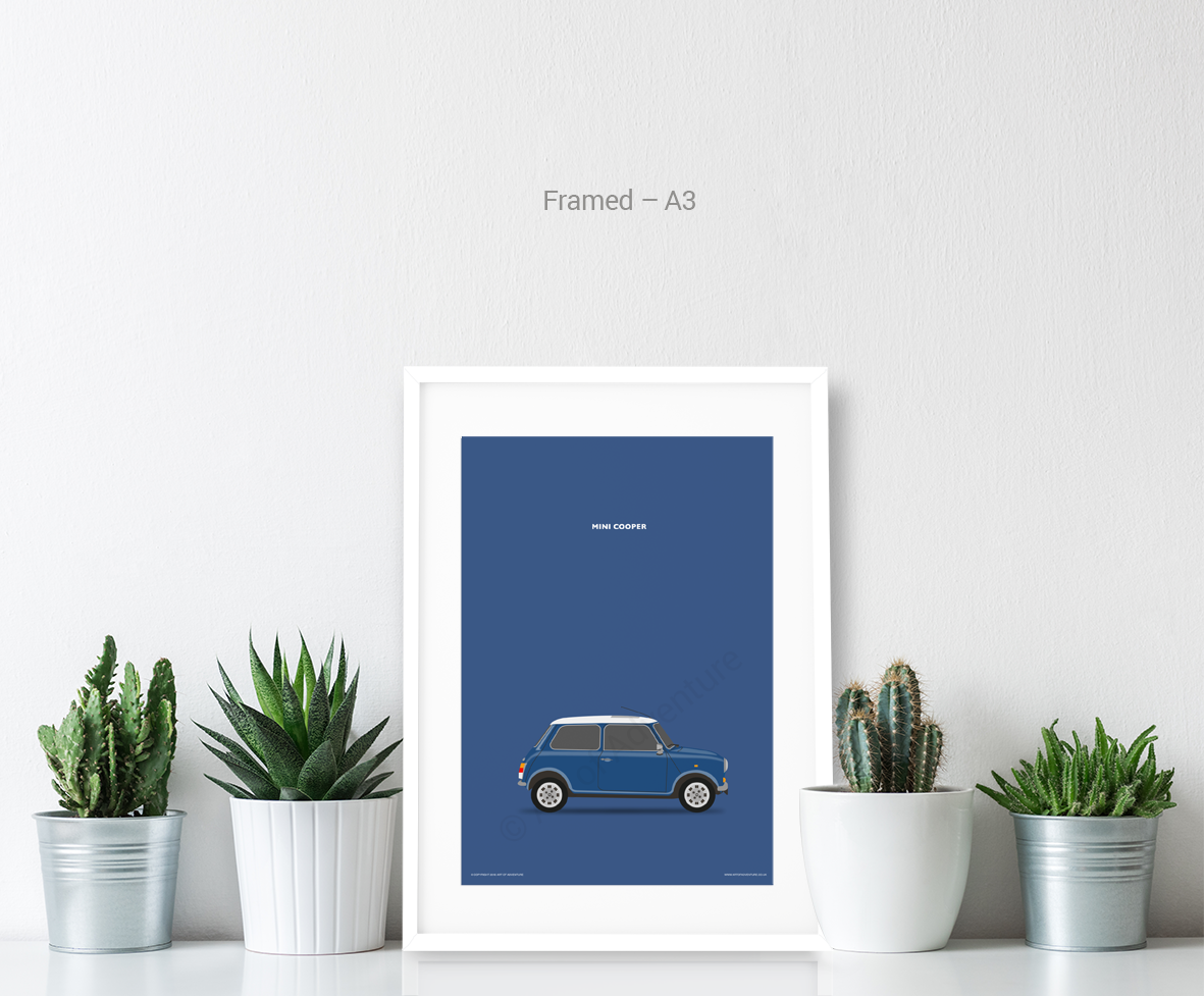 Mini Cooper Portrait Blue - Art of Adventure