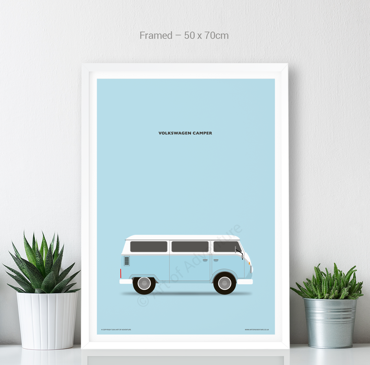 Volkswagen Campervan Portrait Blue - Art of Adventure