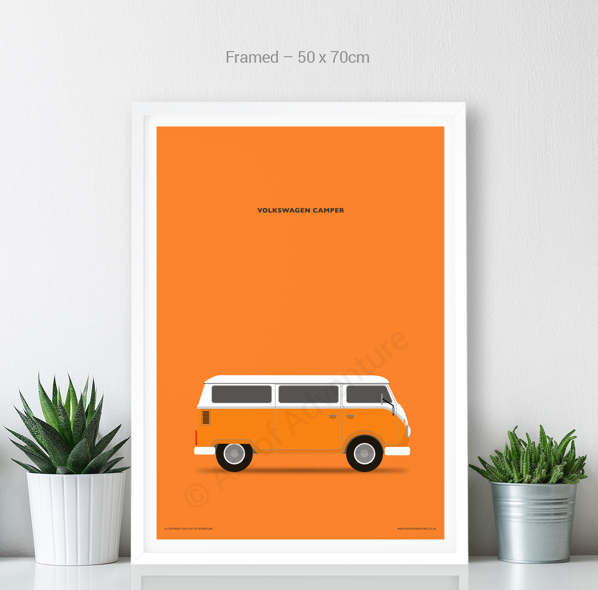 Volkswagen Campervan Portrait Orange - Art of Adventure