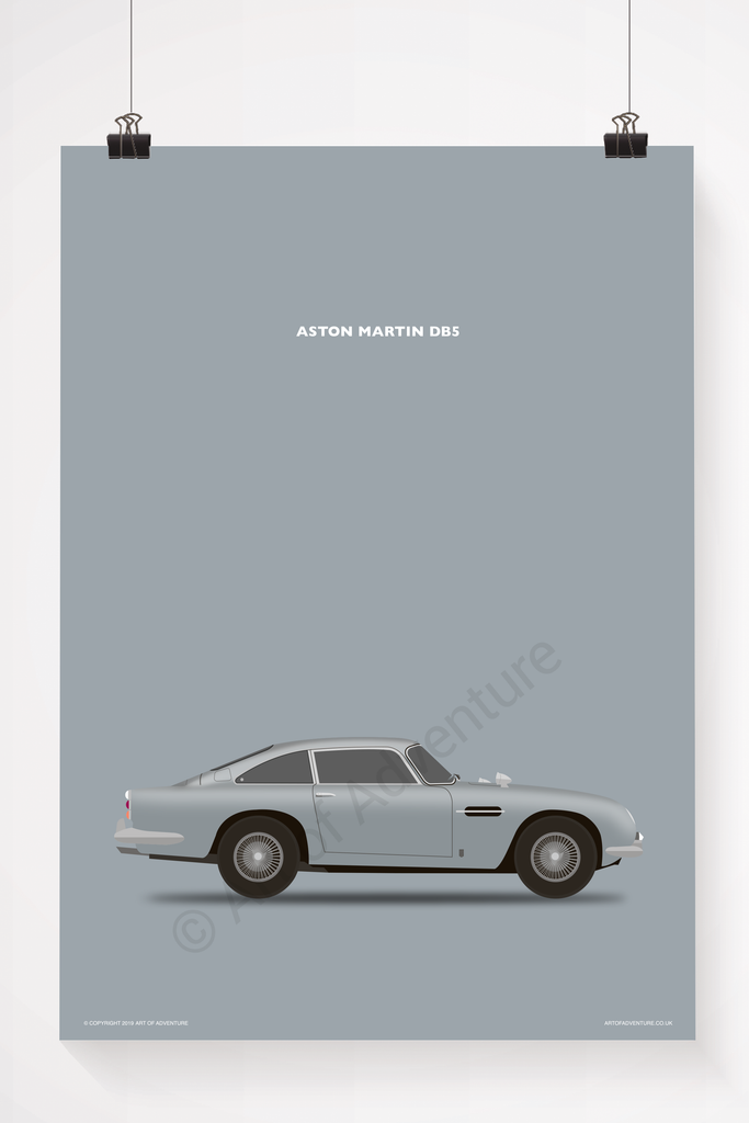 Aston Martin DB5 Portrait Silver