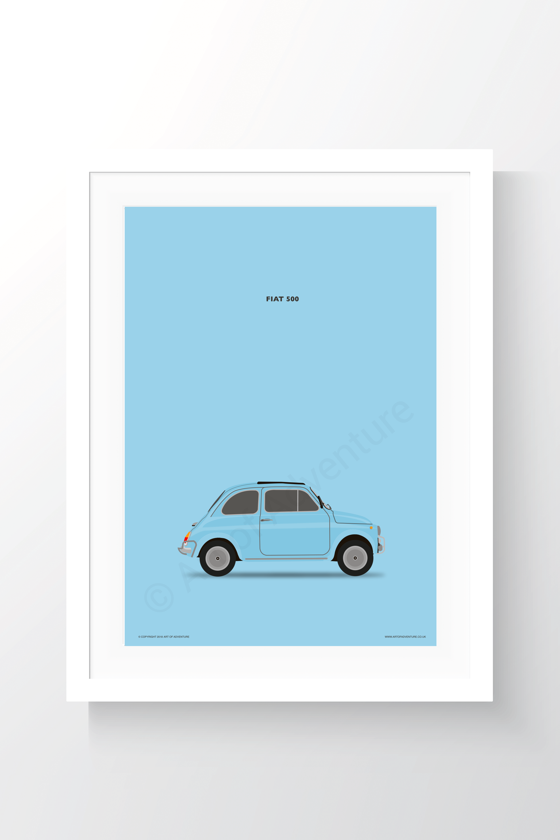 Fiat 500 Blue - Art of Adventure