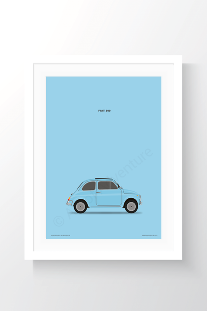 Fiat 500 Blue - Art of Adventure