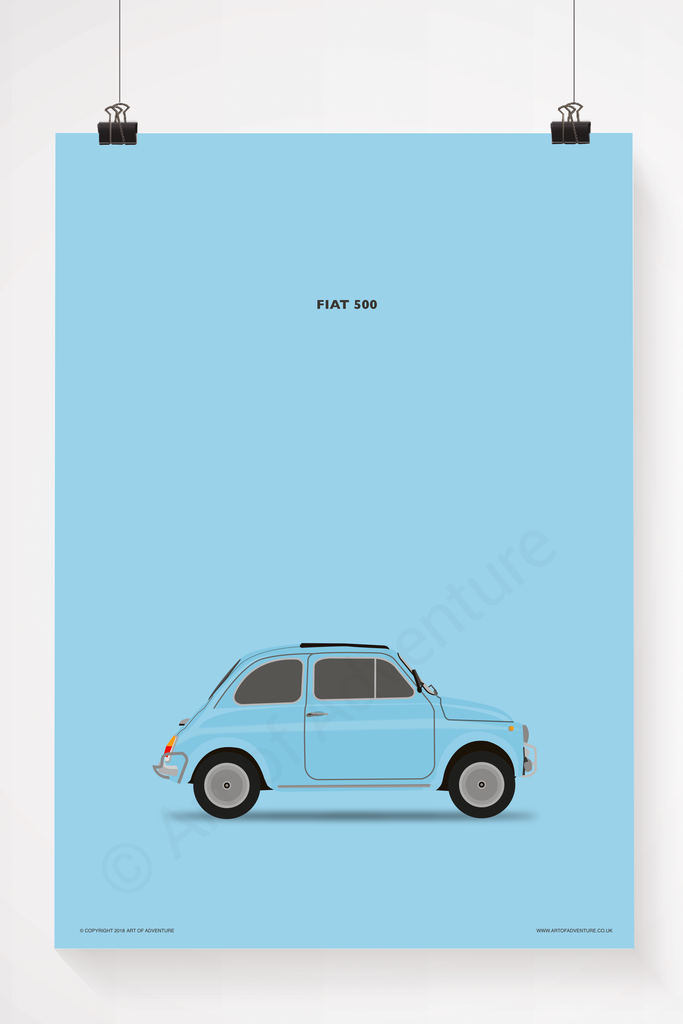 Fiat 500 Blue - Art of Adventure