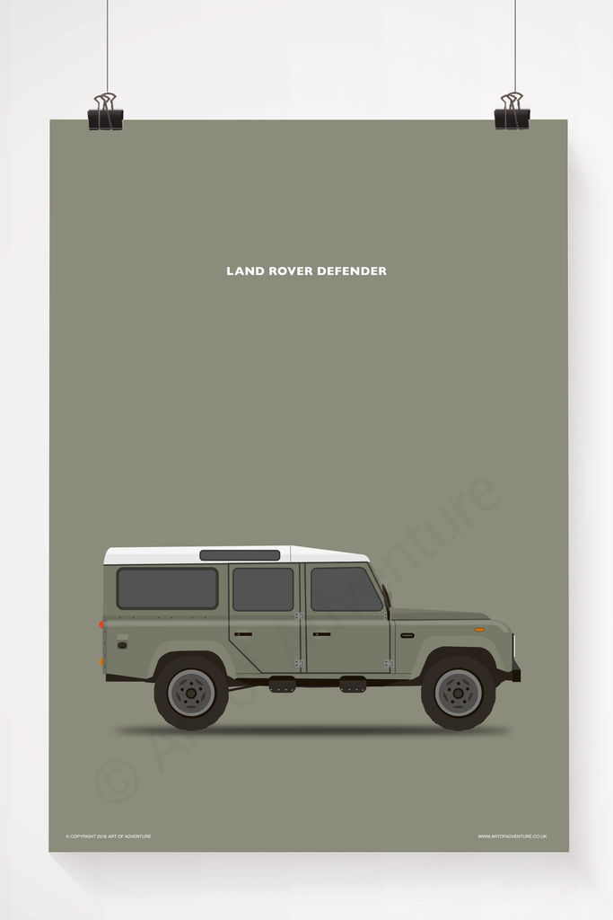 Land Rover Defender 110 Portrait Brown - Art of Adventure