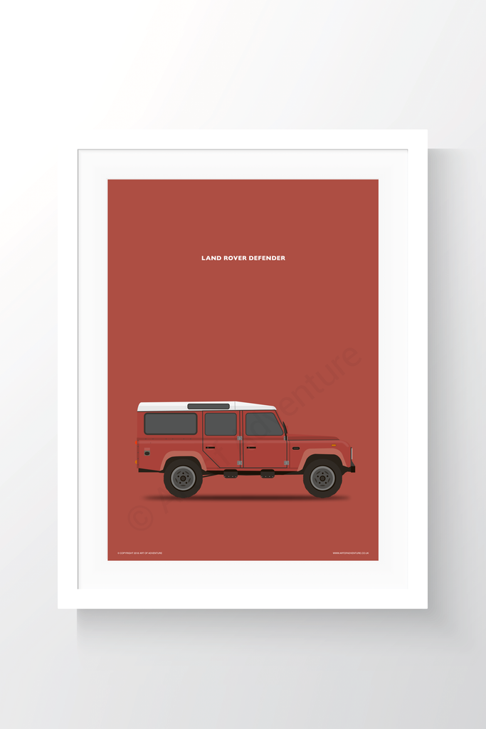 Land Rover Defender 110 Portrait Red - Art of Adventure