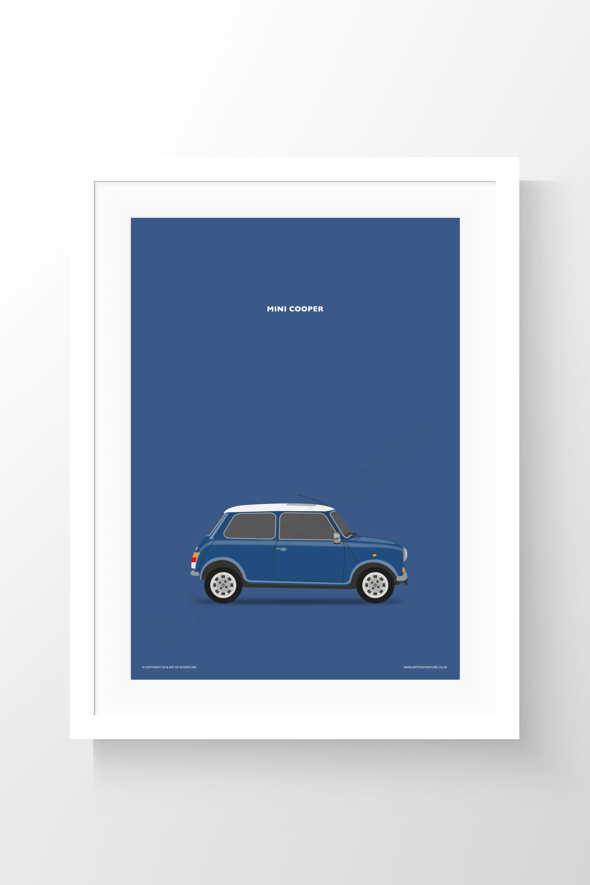 Mini Cooper Portrait Blue - Art of Adventure