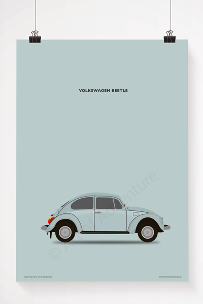 Volkswagen Beetle Portrait Blue - Art of Adventure